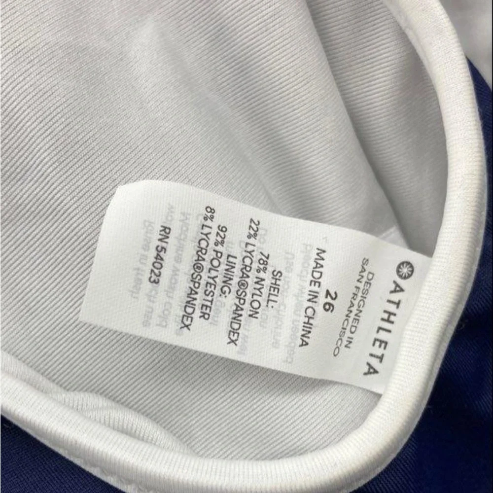 Athleta Freestyle Colorblock One-Piece Swimsuit | Size XS (0) | Navy Teal White